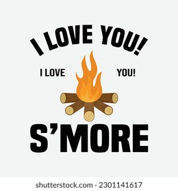 Cute Kids Camping Gift Shirt I Love You S'more Boys Girls