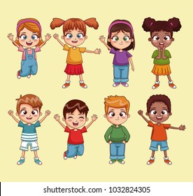 Cute Kids Cartoon Stock Vector (Royalty Free) 1032824305 | Shutterstock