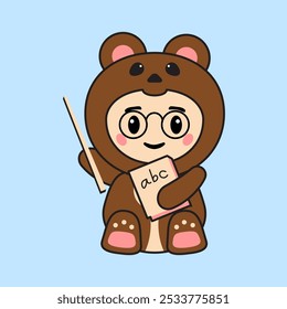 Cute Kids Character in Bear Costume