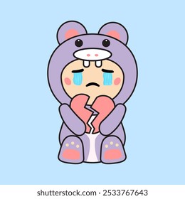 Cute Kids Character in Hippo Costume