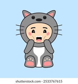 Cute Kids Character in Mouse Costume