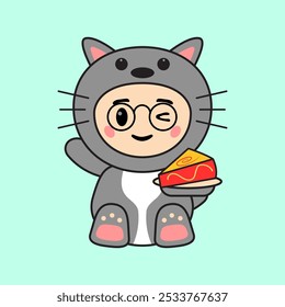 Cute Kids Character in Mouse Costume