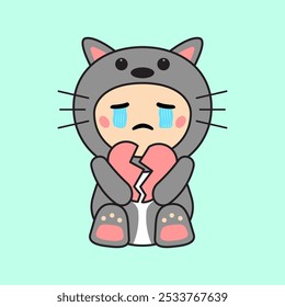 Cute Kids Character in Mouse Costume