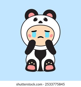 Cute Kids Character in Panda Costume