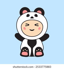 Cute Kids Character in Panda Costume