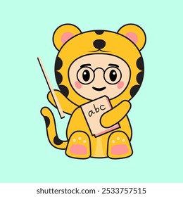 Cute Kids Character in Tiger Costume