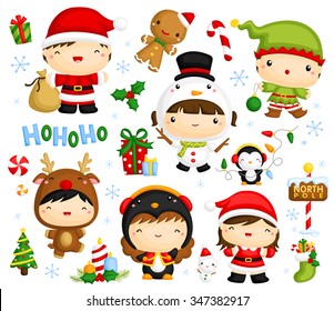 Cute Kids in Christmas Costume