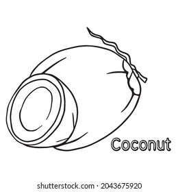 Cute Kids Coconut Coloring Book Pagescoloring Stock Vector (Royalty ...