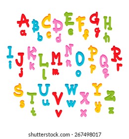 cute kids colorful alphabet on a white background