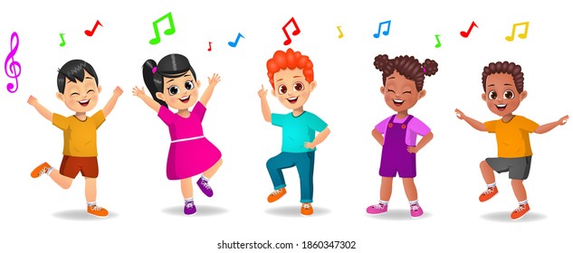 cute kids dancing to music together