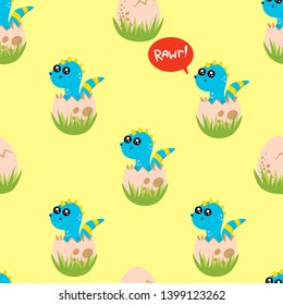 Cute kids dinosaurs pattern for girls and boys. Colorful dinosaurs on the abstract grunge background.. The dinosaurs pattern is made in neon colors. Urban pattern. backdrop for textile and fabric.