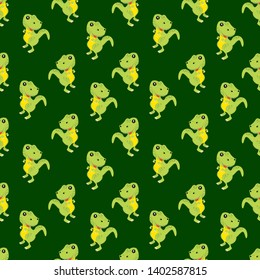 Cute kids dinosaurs pattern for girls and boys. Colorful dinosaurs on the abstract grunge background.. The dinosaurs pattern is made in neon colors. Urban pattern. backdrop for textile and fabric.