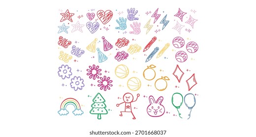Paquete de garabato lindo de los niños