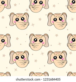Cute kids elephant pattern for girls and boys. Colorful elephant on the abstract background create a fun cartoon drawing. The elephant color background. Urban elephant pattern for textile and fabric.