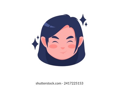 Cute Kids Expression Sticker Design