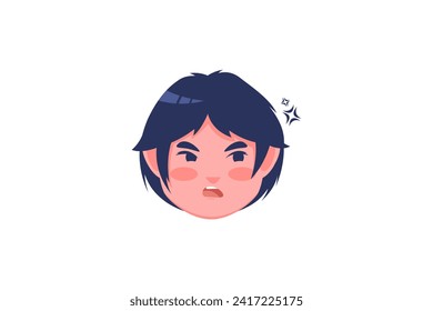 Cute Kids Expression Sticker Design