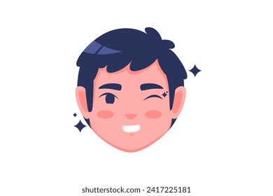 Cute Kids Expression Sticker Design