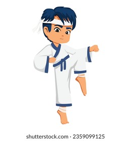 Cute Kids Fighter Character Illustration