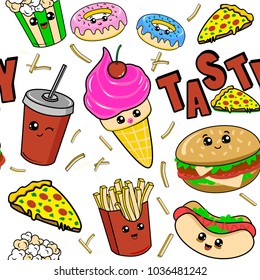 Cute Kids Food Pattern Girls Boys Stock Vector (Royalty Free ...