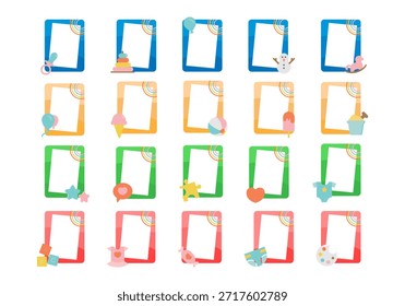 Cute Kids Frame Note Element Set