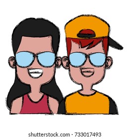 Cute kids friends cartoon