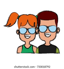 Cute kids friends cartoon