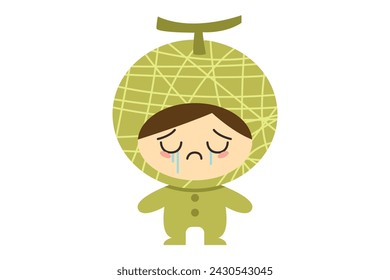 Cute Kids with Fruit Costume Character Design Illustration