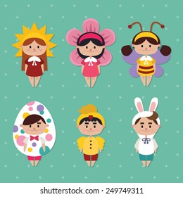 cute kids in funny costumes - Easter costumes