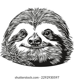 Cute kids hand drawn nursery poster with Sloth animal Sloths
