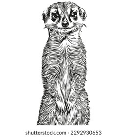Cute kids hand drawn nursery poster with Meerkat animal Meerkats
