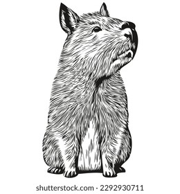 Cute kids hand drawn nursery poster with Capybara animal capybaras
