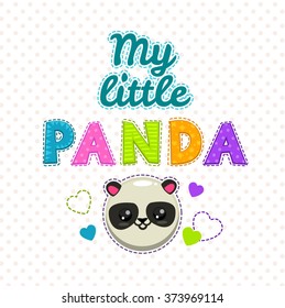 Cute kids illustration, vector template for childish t shirts design