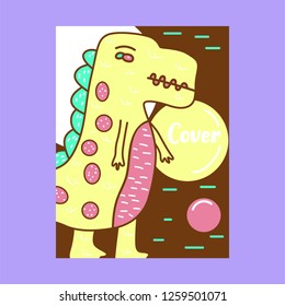 Cute kids Monster cover and packaging design set vector illustration - Vector