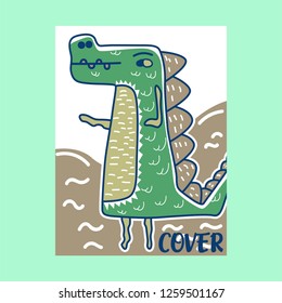 Cute kids Monster cover and packaging design set vector illustration - Vector
