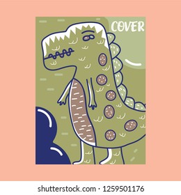 Cute kids Monster cover and packaging design set vector illustration - Vector