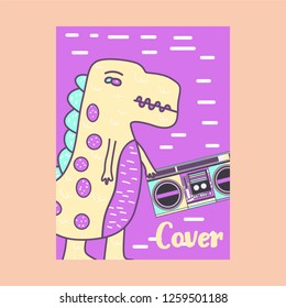 Cute kids Monster cover and packaging design set vector illustration - Vector