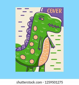 Cute kids Monster cover and packaging design set vector illustration - Vector