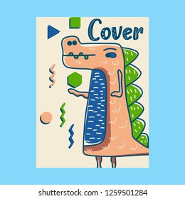 Cute kids Monster cover and packaging design set vector illustration - Vector