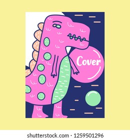 Cute kids Monster cover and packaging design set vector illustration - Vector