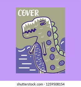 Cute kids Monster cover and packaging design set vector illustration - Vector