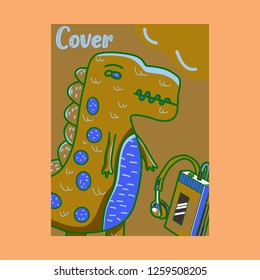 Cute kids Monster cover and packaging design set vector illustration - Vector