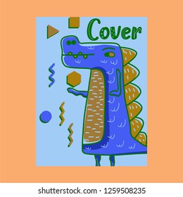 Cute kids Monster cover and packaging design set vector illustration - Vector