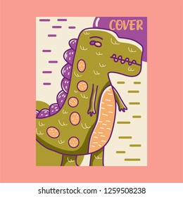Cute kids Monster cover and packaging design set vector illustration - Vector