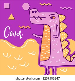 Cute kids Monster cover and packaging design set vector illustration - Vector