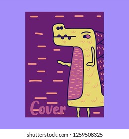 Cute kids Monster cover and packaging design set vector illustration - Vector