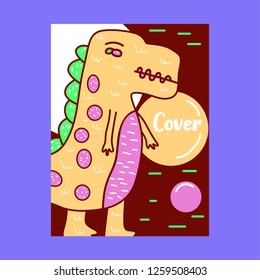 Cute kids Monster cover and packaging design set vector illustration - Vector