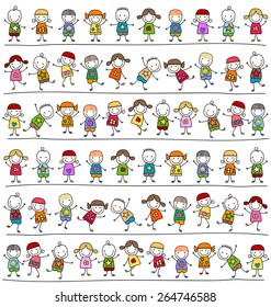 diseño de niños lindos, dibujo de estilo infantil