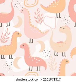 cute kids pattern with dinosaurs