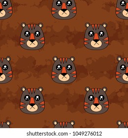 Cute kids pattern for girls and boys. Colorful leopard, spots on the abstract background create a fun cartoon drawing. The background is made in pastel colors. Urban backdrop for textile and fabric.