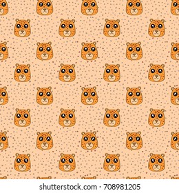 Cute kids pattern for girls and boys. Colorful leopard, spots on the abstract background create a fun cartoon drawing. The background is made in pastel colors. Urban backdrop for textile and fabric.